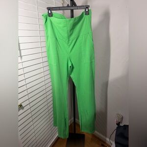 Offline aerie High-Waist Knit Wide-Leg Pants in Bright Green